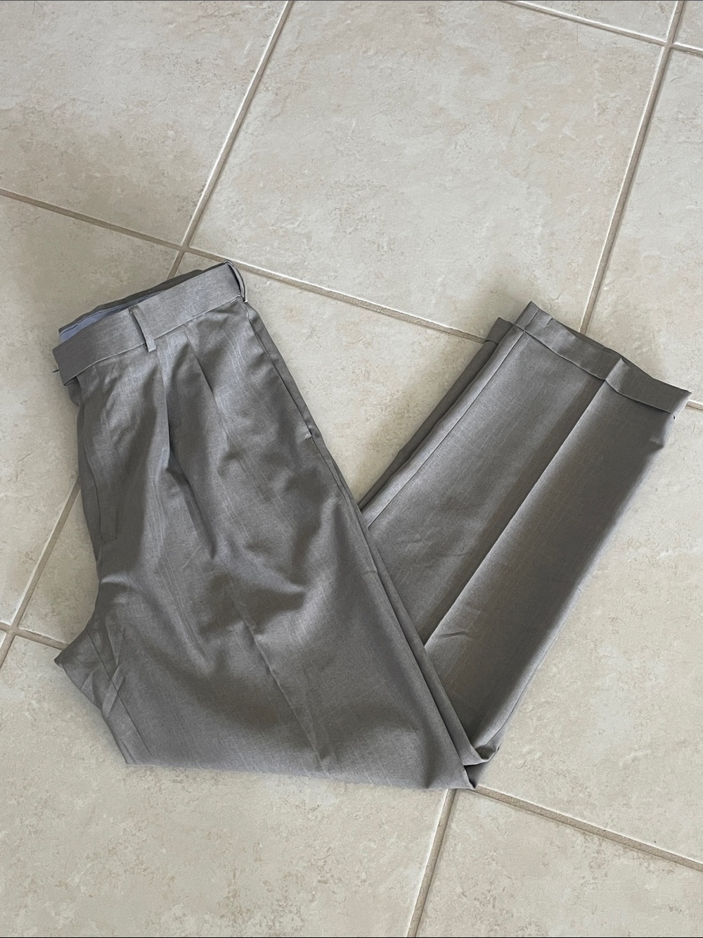 Roundtree & Yorke Men's Double Pleat Dress Pants in Taupe